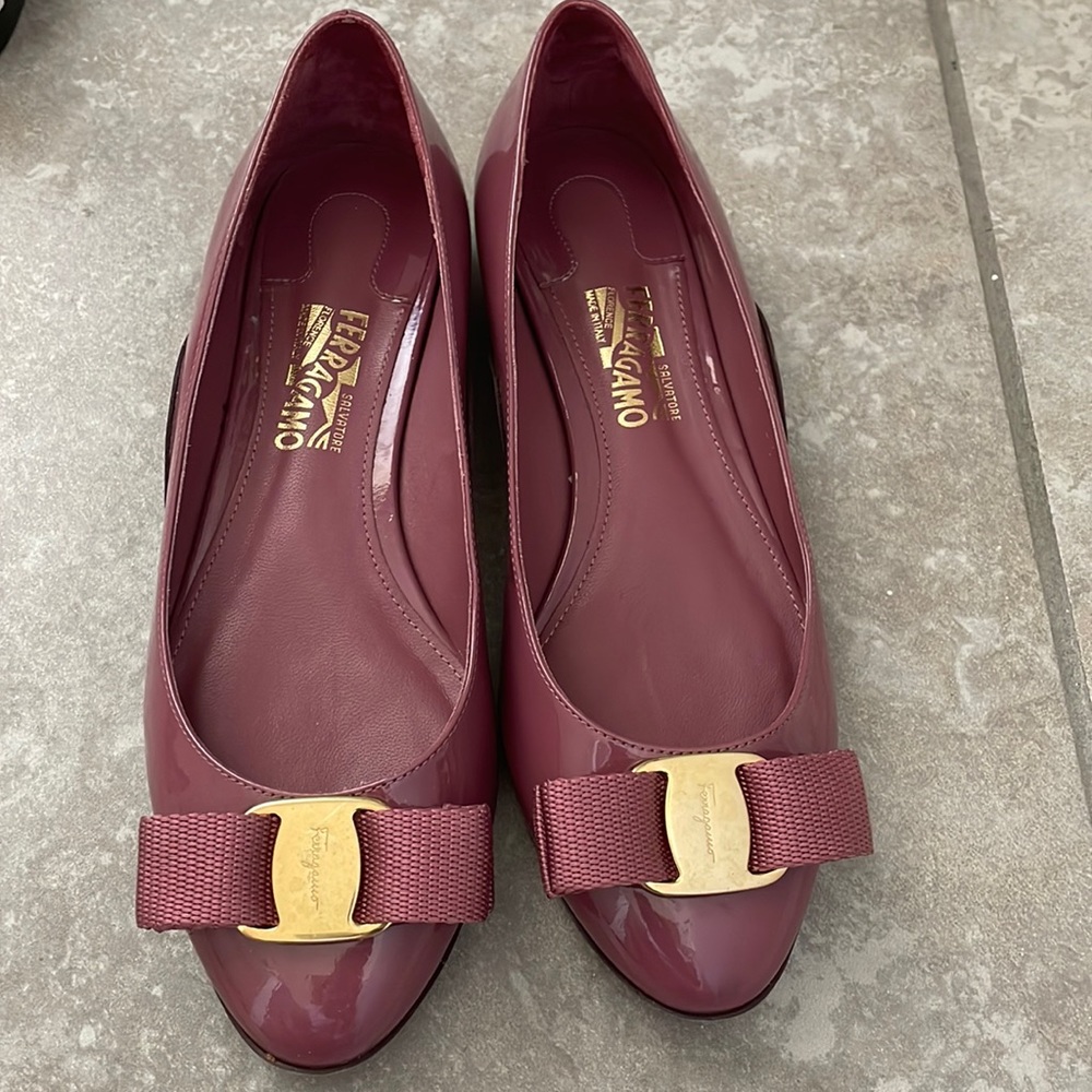 Pink Ferragamo flat. Best for Rainy days.